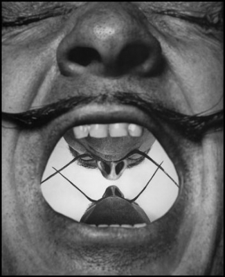 Photographie issue du livre "Dali's mustache". "NO MY INNER CONFLICTS ARE TERRIBLE" ©Philippe Halsman