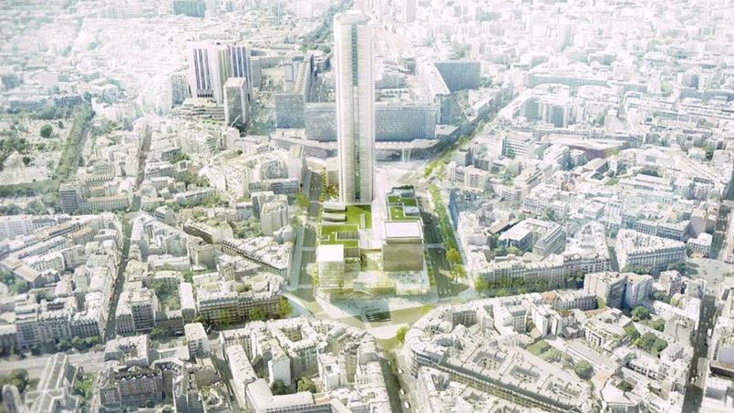 Vue aérienne du projet de rénovation de la tour Montparnasse © DR