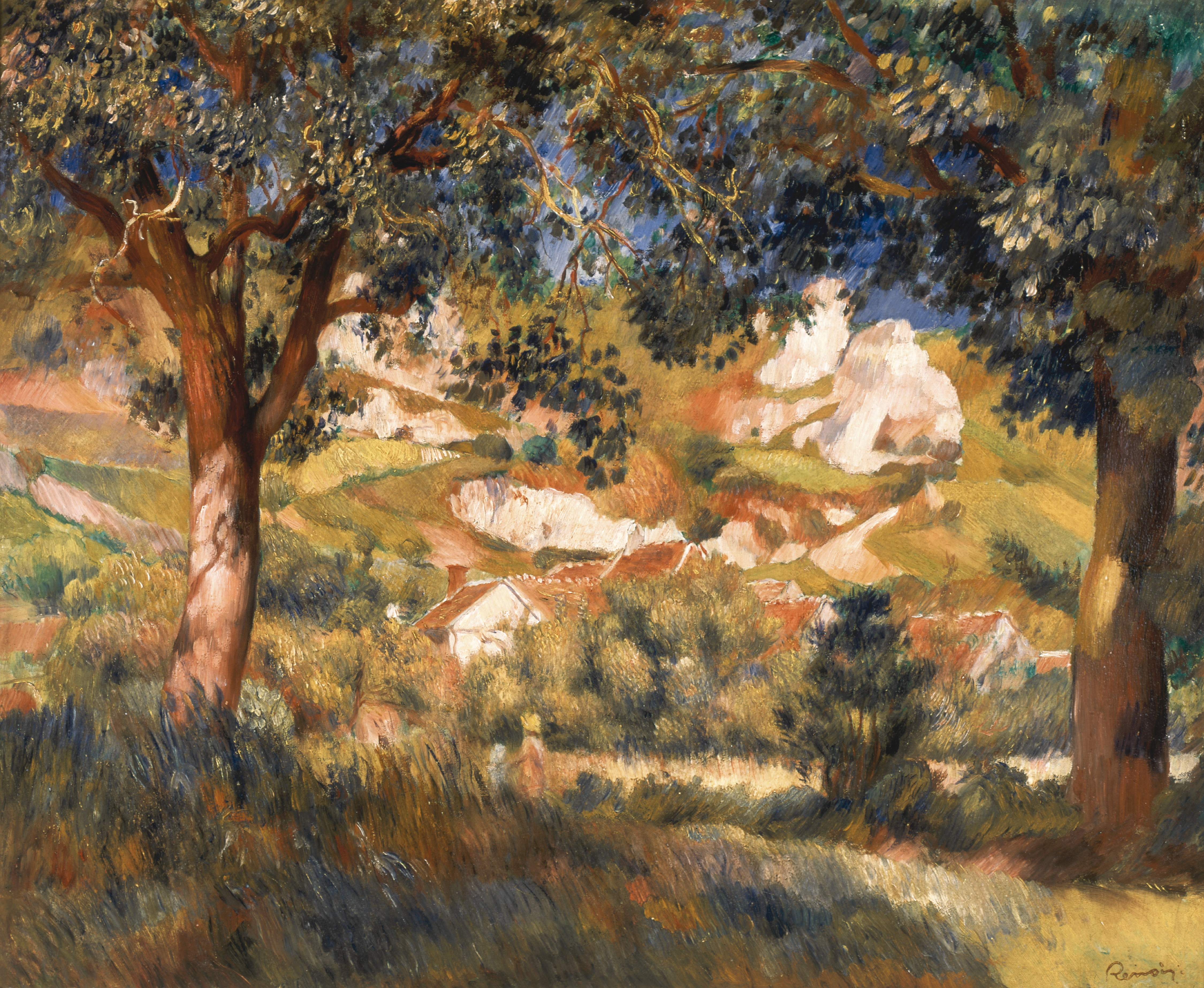 Pierre-­‐Auguste Renoir Paysage à La Roche-­‐Guyon Vers 1887 Huile sur toile 45,7 x 55,9 cm Signé en bas à droite : Renoir Collection Pérez Simón, Mexico ©Arturo Piera