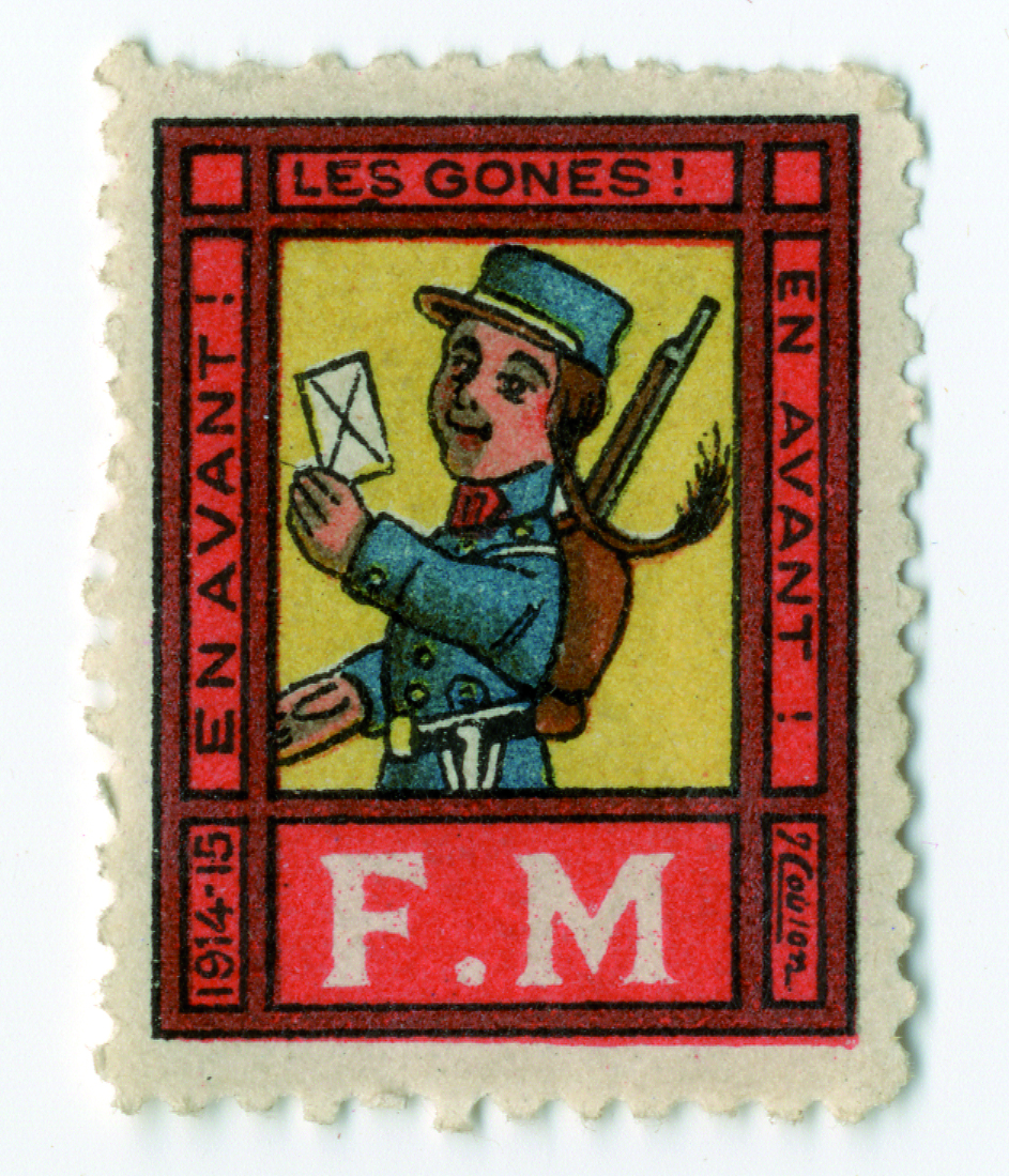 Guignol, vignette de Franchise Militaire, Jean Coulon, S. Farges imp. Lyon 1915, Collection Jean-Paul Tabey © Georges Coulon