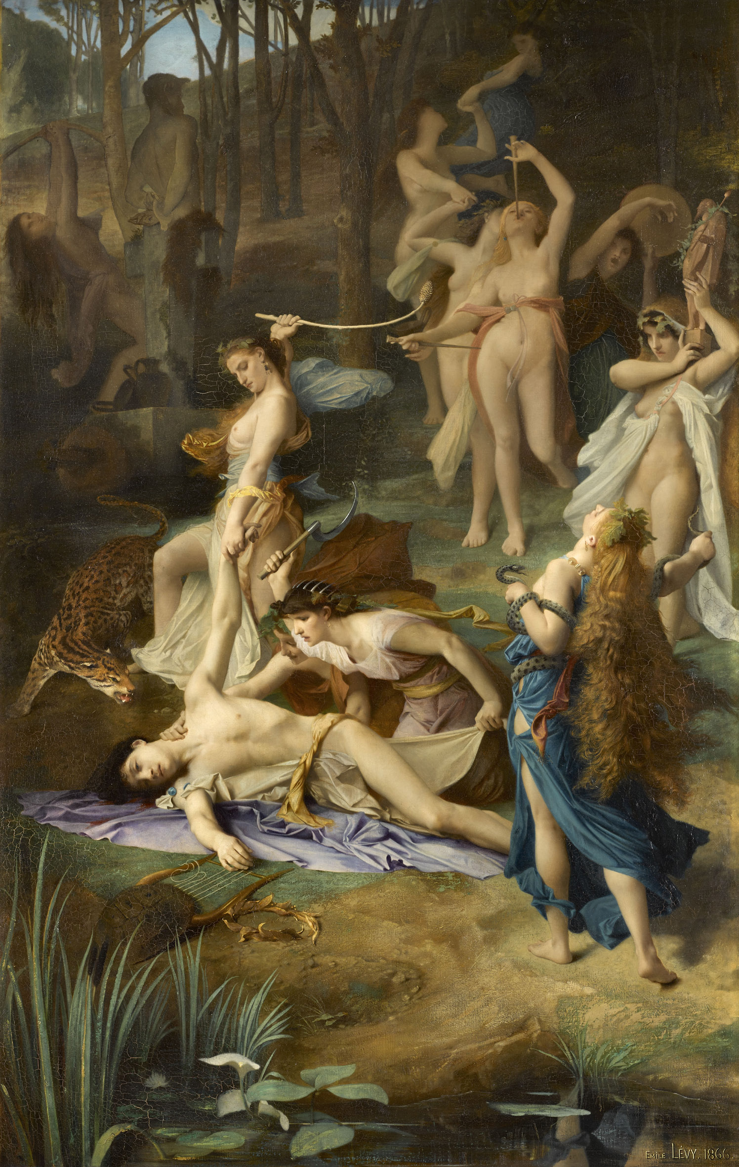 Émile Lévy, La Mort d'Orphée , 1866, huile sur toile, Paris, musée d’Orsay. Photo © RMN-Grand Palais (musée d'Orsay) / Stéphane Maréchalle